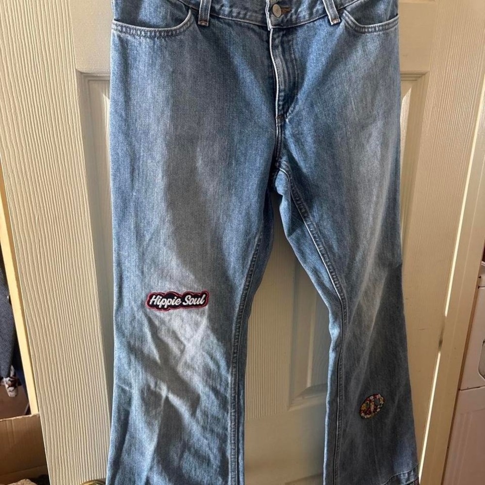 Gap blue jeans‎ with hippie soul patch Size 10